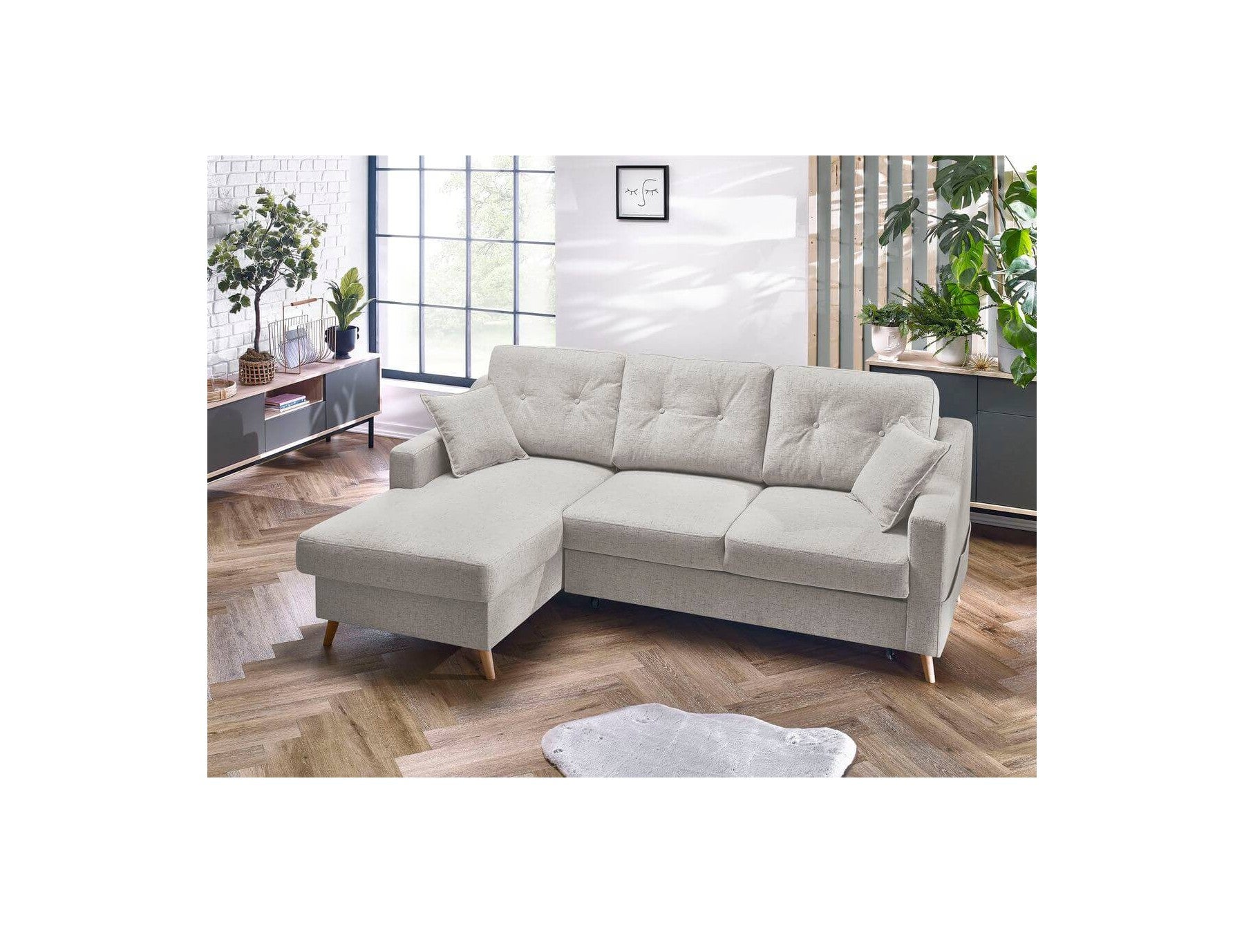 Sweden - Sofá Rinconera Chaise Longue Convertible con Arcón - Ángulo Izquierdo