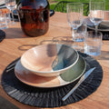 Paros - Set of 4 Round Placemats - Rattan - Black