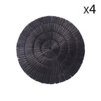 Paros - Set of 4 Round Placemats - Rattan - Black