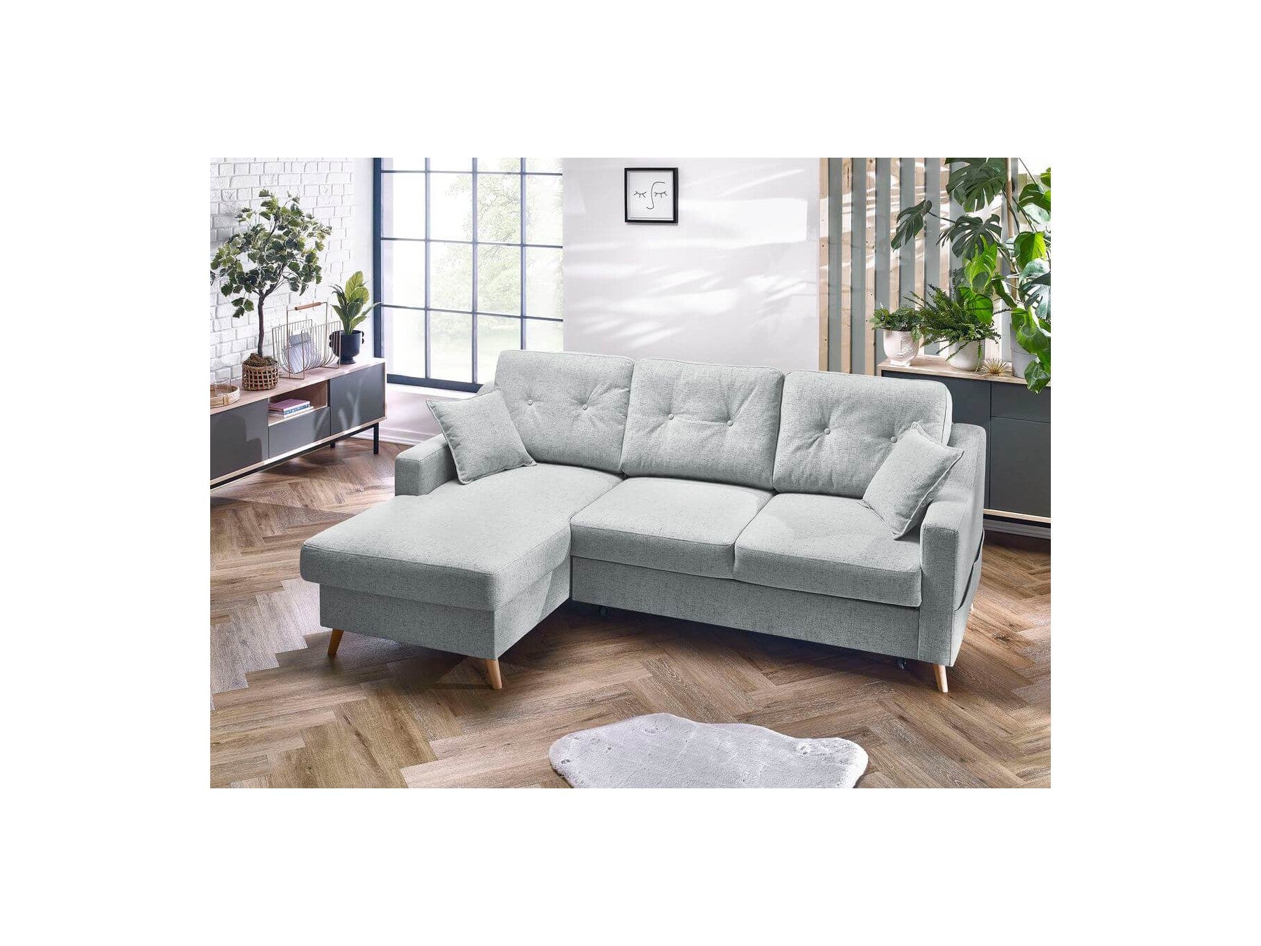 Sweden - Sofá Rinconera Chaise Longue Convertible con Arcón - Ángulo Izquierdo