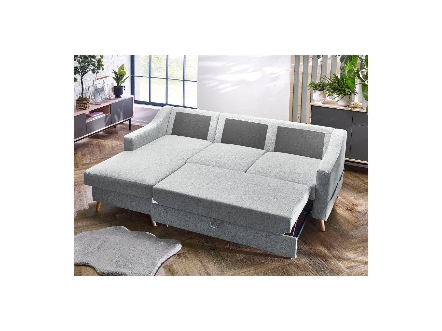 Sweden - Sofá Rinconera Chaise Longue Convertible con Arcón - Ángulo Izquierdo