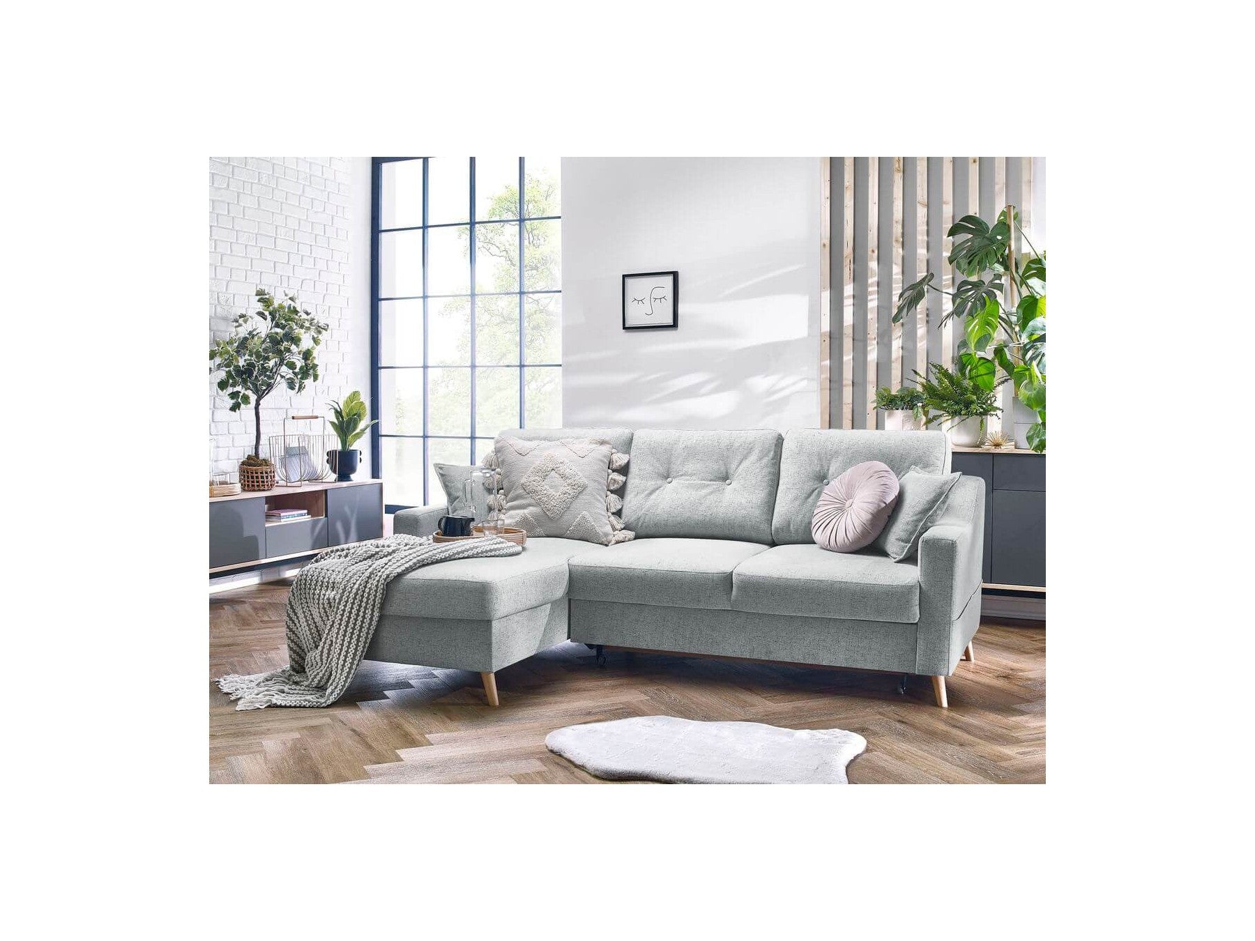 Sweden - Sofá Rinconera Chaise Longue Convertible con Arcón - Ángulo Izquierdo