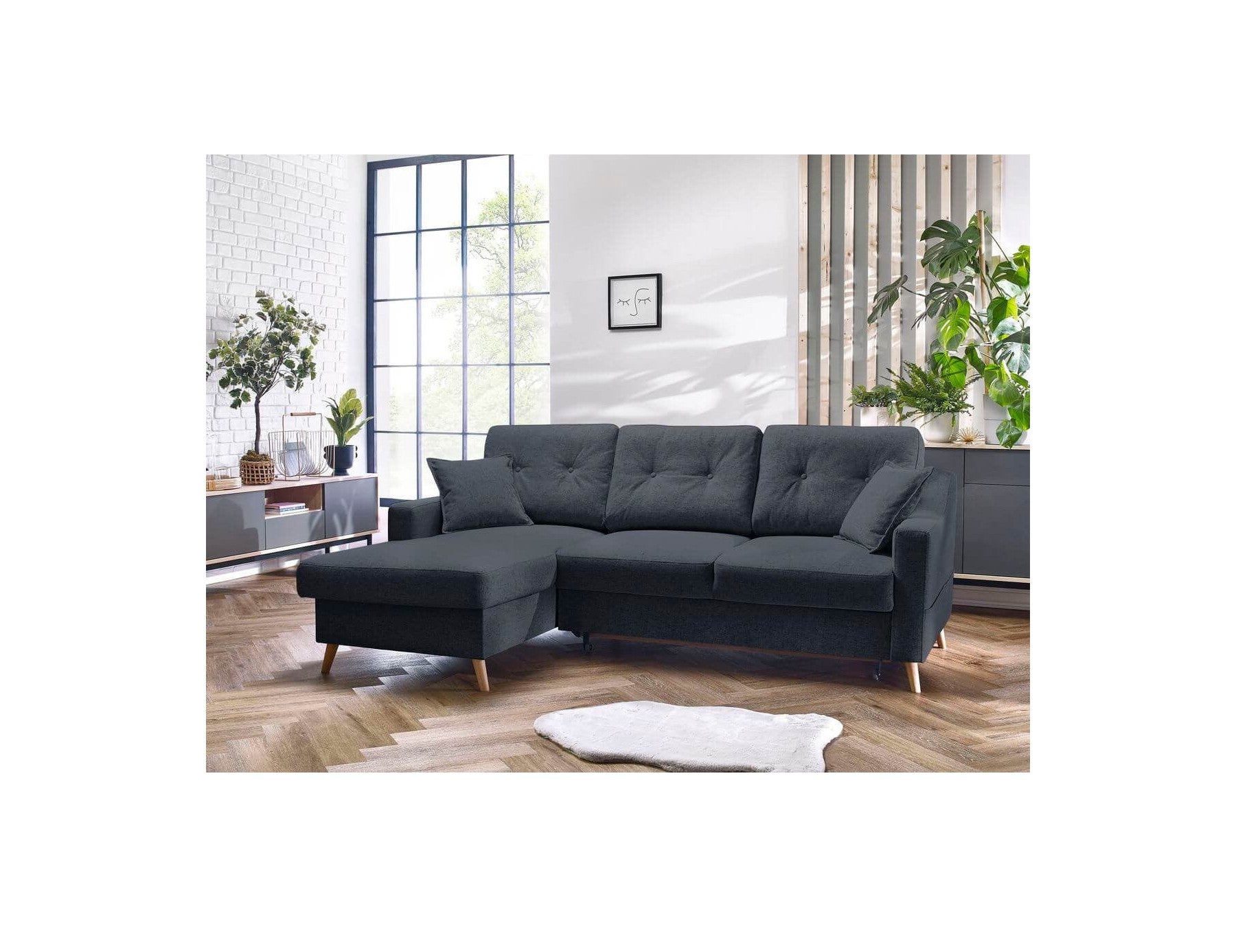 Sweden - Sofá Rinconera Chaise Longue Convertible con Arcón - Ángulo Izquierdo