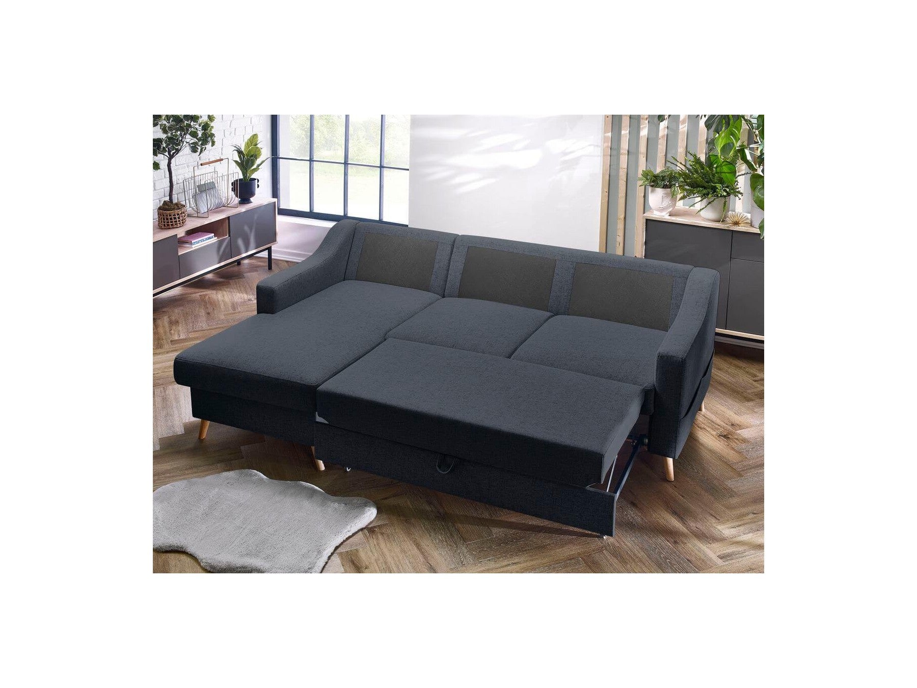 Sweden - Sofá Rinconera Chaise Longue Convertible con Arcón - Ángulo Izquierdo