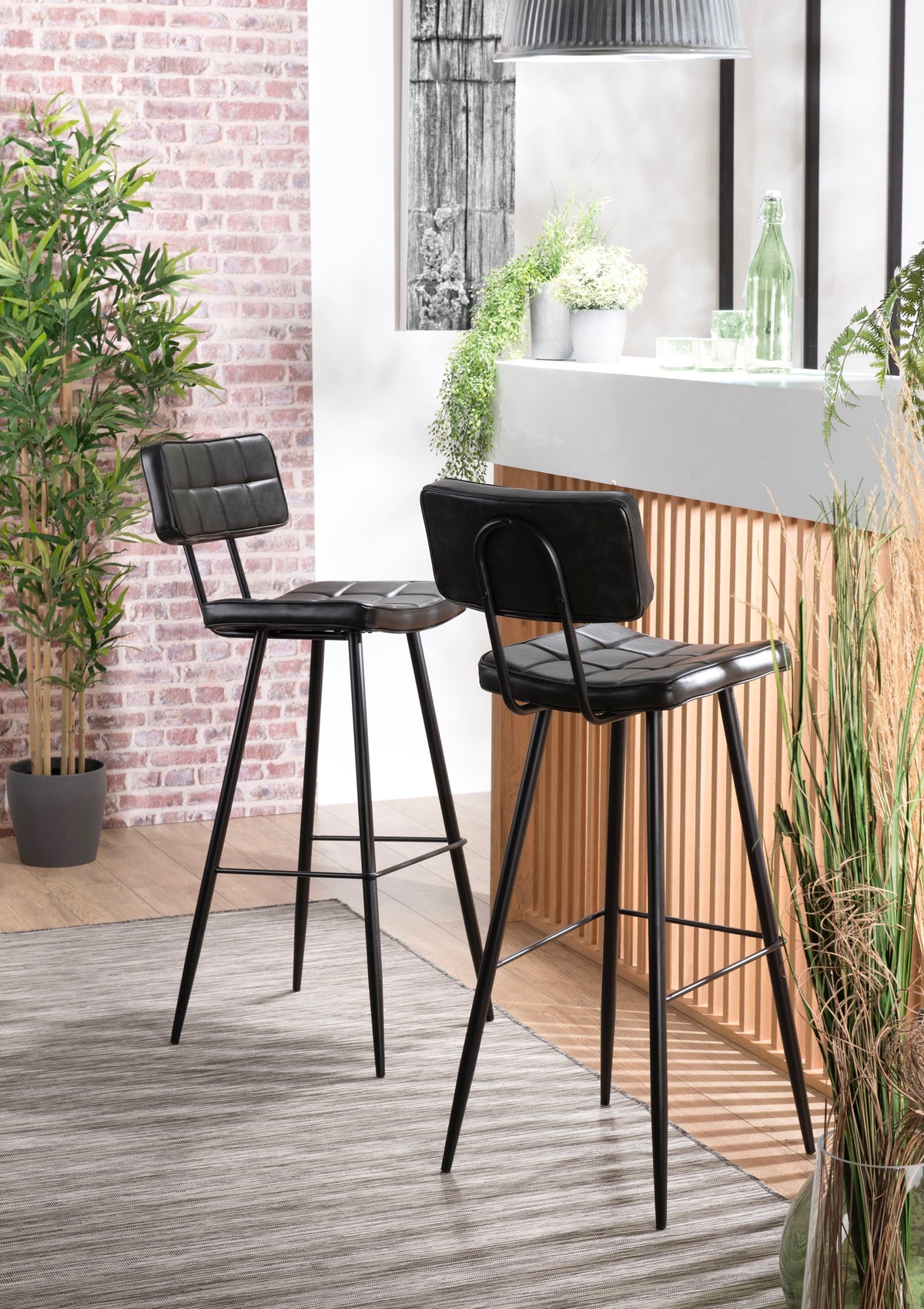 Tom - Set De 2 Taburetes - Negro