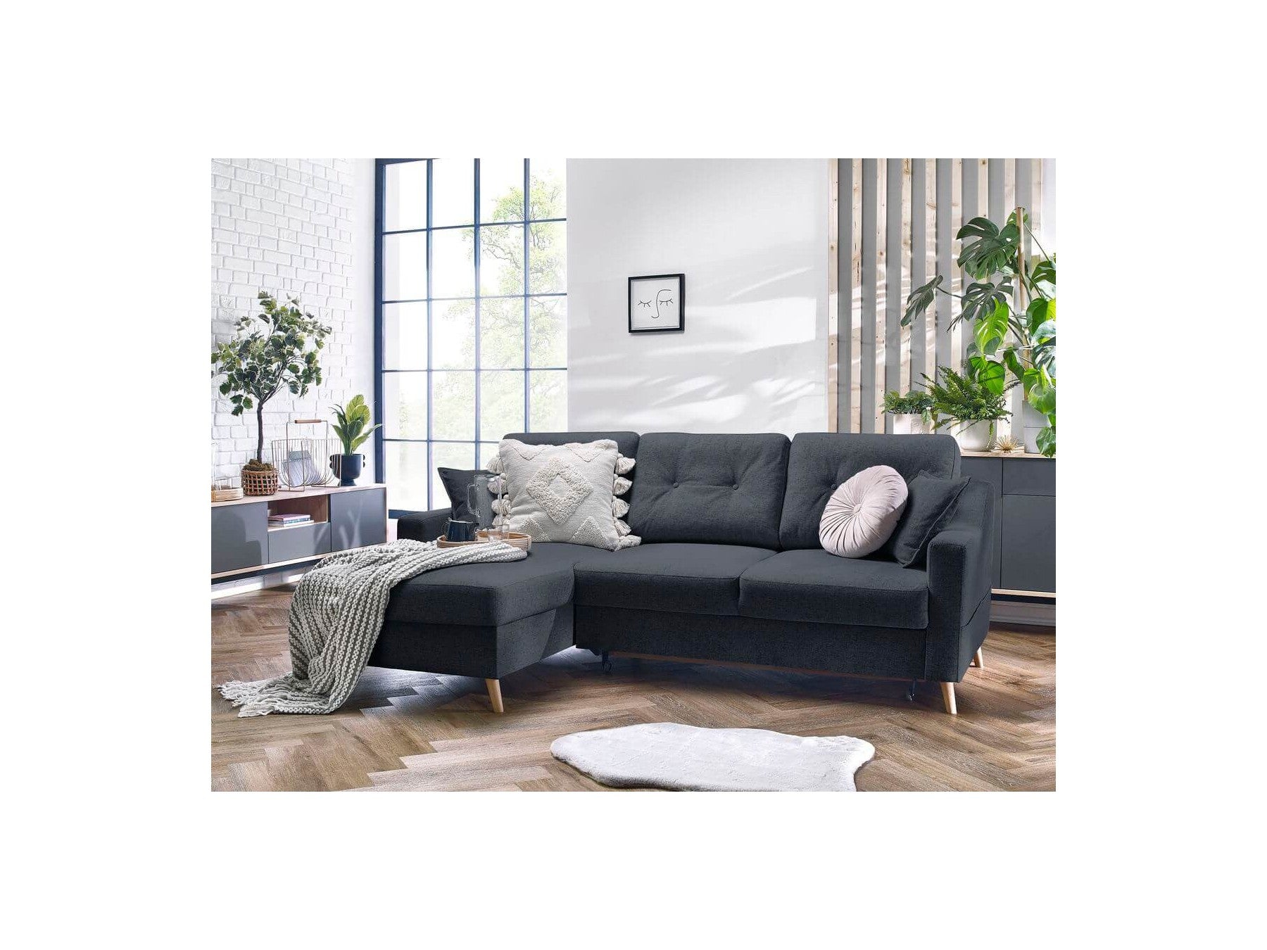 Sweden - Sofá Rinconera Chaise Longue Convertible con Arcón - Ángulo Izquierdo