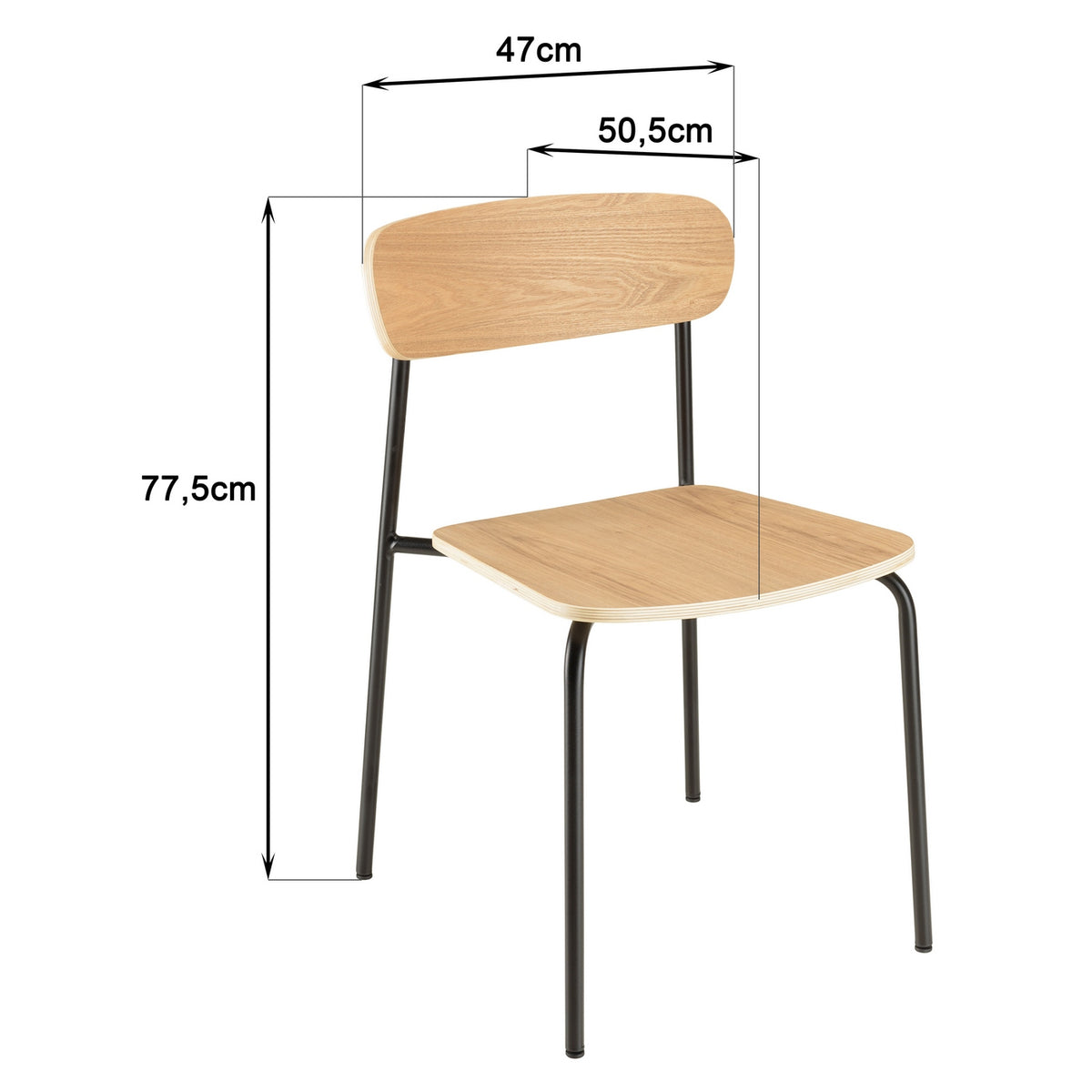Tom - Set De 2 Sillas - Negro