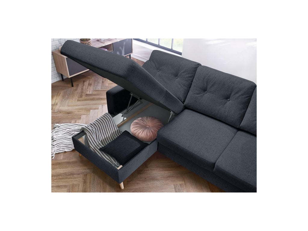 Sweden - Sofá Rinconera Chaise Longue Convertible con Arcón - Ángulo Izquierdo