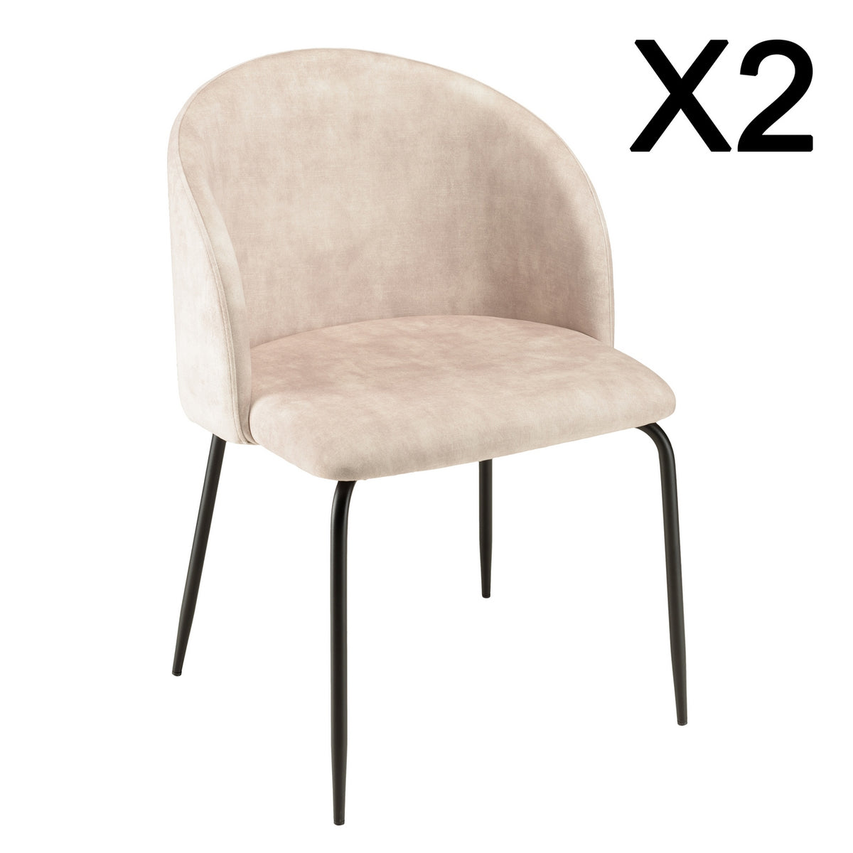 Tom - Set De 2 Sillas - Negro