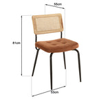Set di 2 sedie - Agathe - Legno chiaro/Nero/Arancione