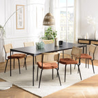 Set di 2 sedie - Agathe - Legno chiaro/Nero/Arancione
