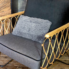 Genuine Sheepskin Cushion - Gray