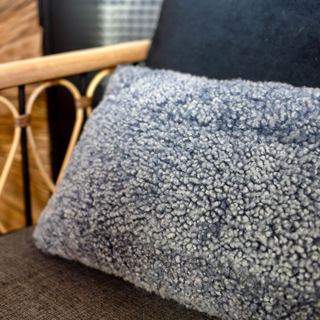 Genuine Sheepskin Cushion - Gray