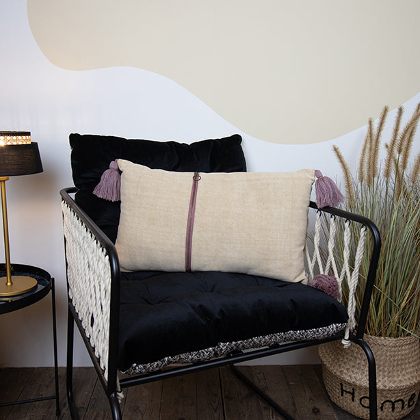 Agra Cushion - Beige Cotton