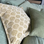 Cojín de terciopelo estampado Dori - Beige