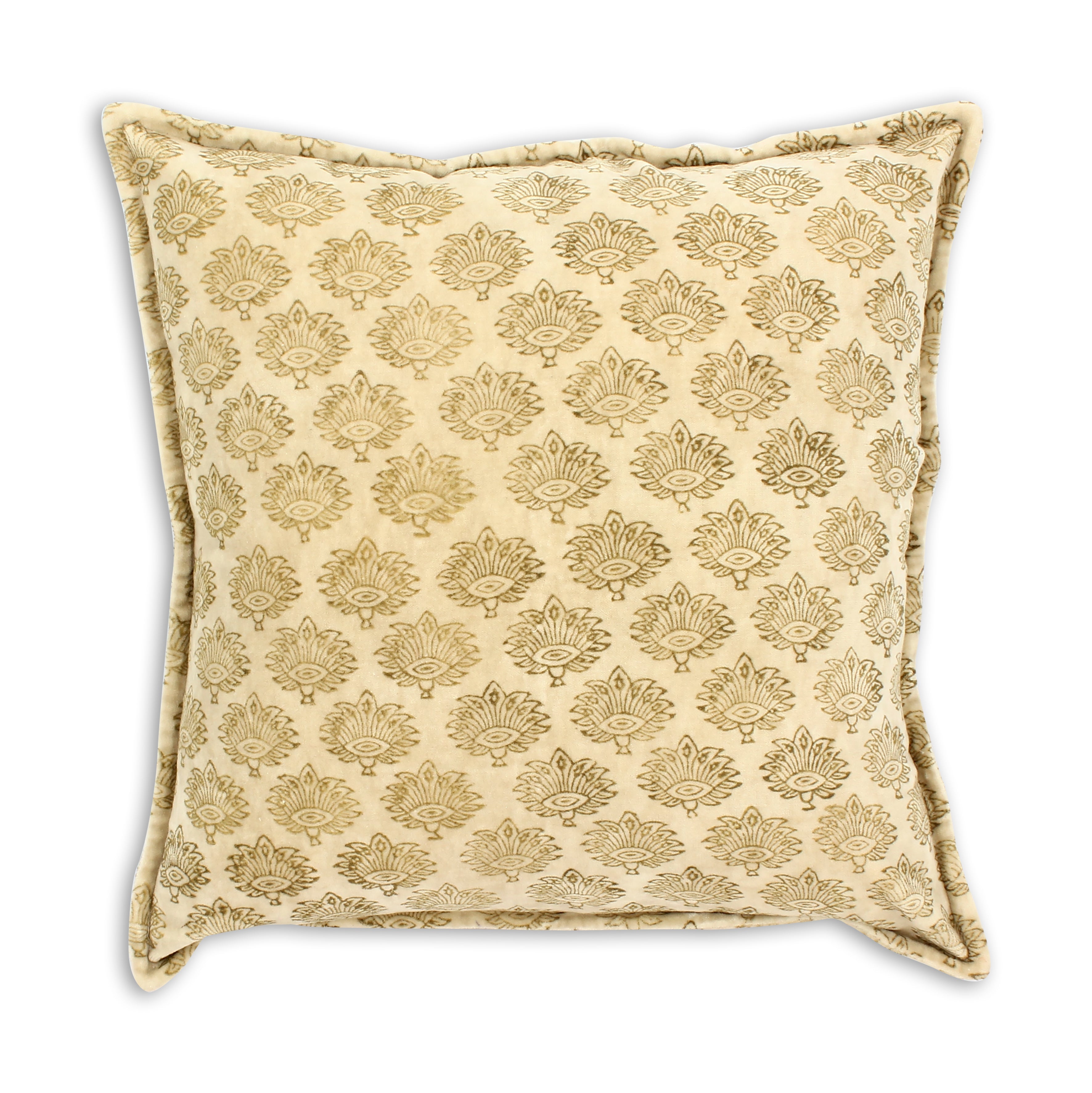 Cojín de terciopelo estampado Dori - Beige