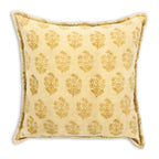 Cojín de terciopelo estampado Dori - Amarillo