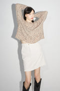 The Elodie Mini Skirt In Cream Ca´Telé Vintage Velvet