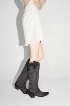 The Elodie Mini Skirt In Cream Ca´Telé Vintage Velvet