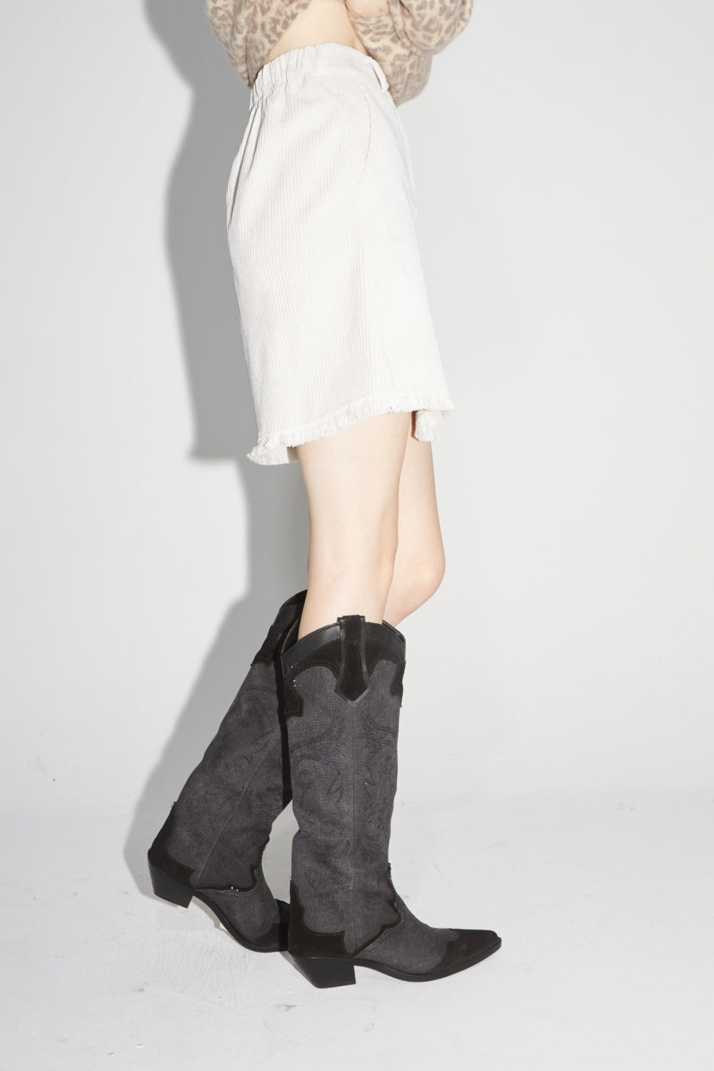 The Elodie Mini Skirt In Cream Ca´Telé Vintage Velvet