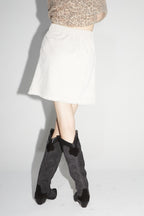 The Elodie Mini Skirt In Cream Ca´Telé Vintage Velvet