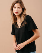 BLACK T-SHIRT MANOIR BLACK