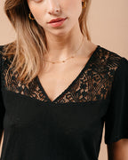BLACK T-SHIRT MANOIR BLACK