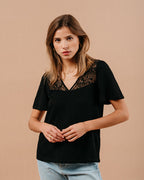 BLACK T-SHIRT MANOIR BLACK