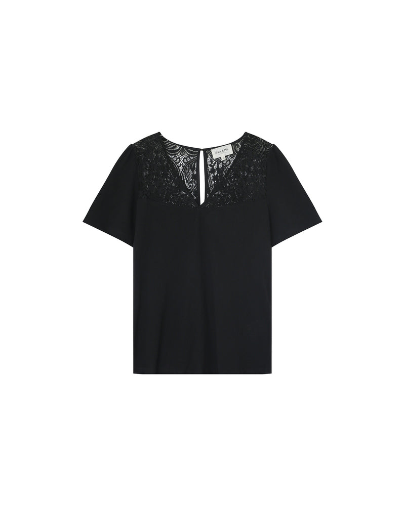 BLACK T-SHIRT MANOIR BLACK