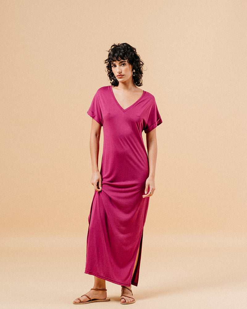 VESTIDO BERENJENA MARGAUX BERENJENA