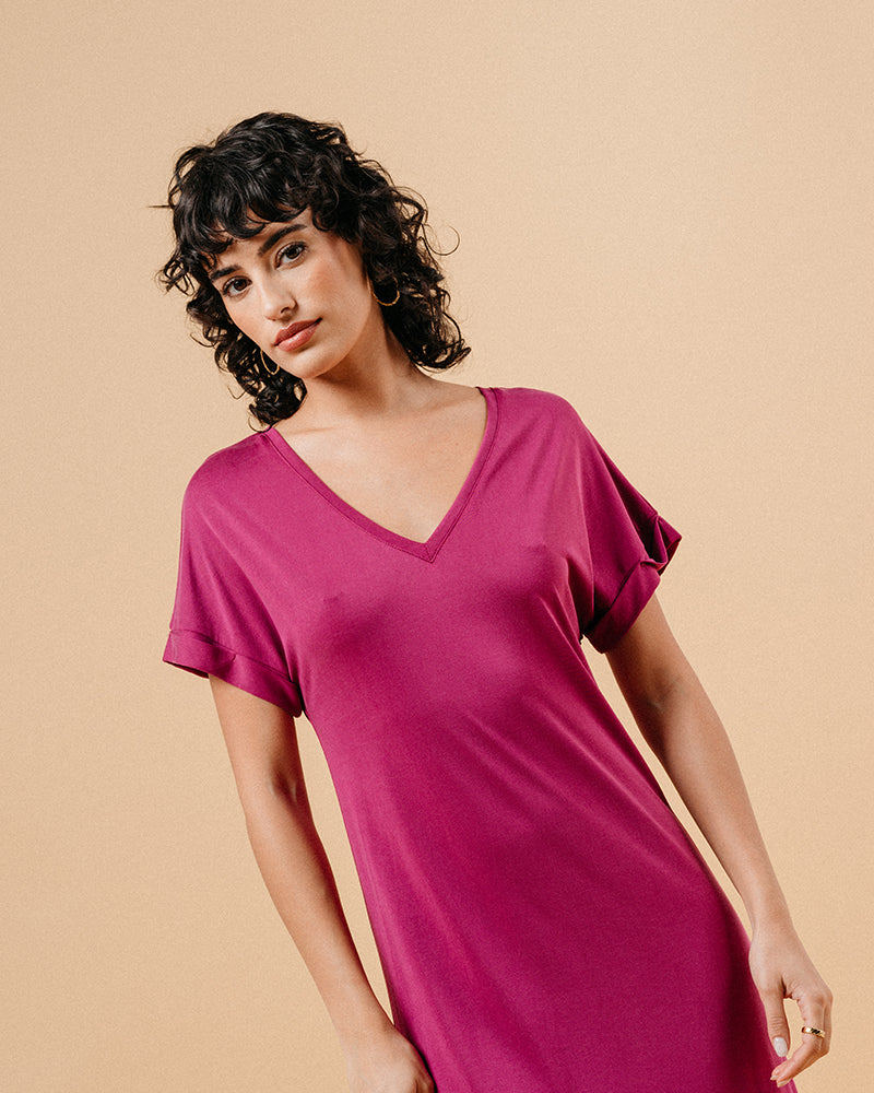VESTIDO BERENJENA MARGAUX BERENJENA