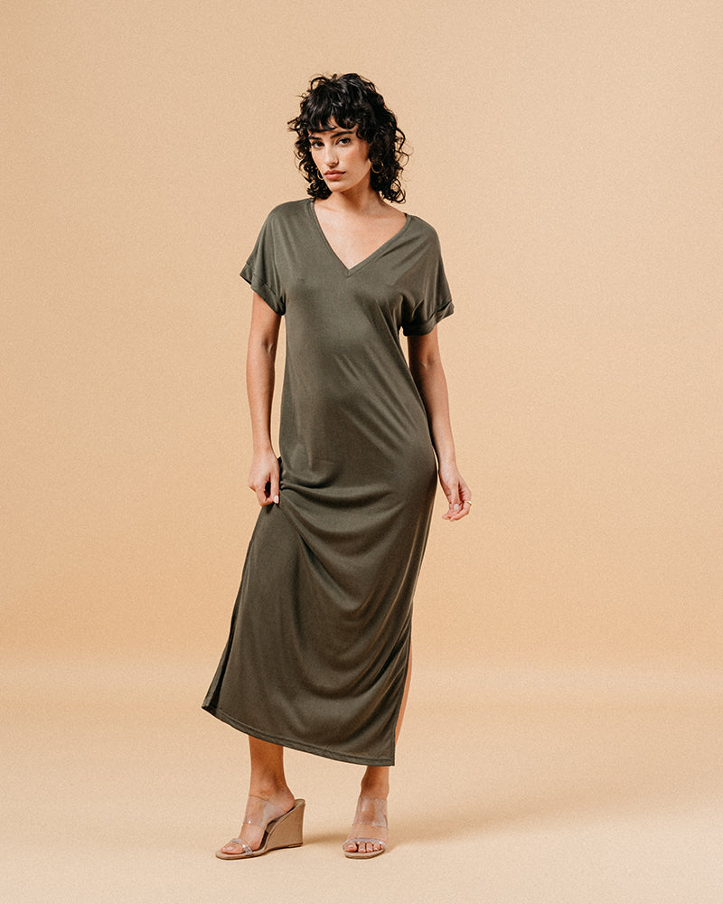 VESTIDO CAQUI MARGAUX CAQUI