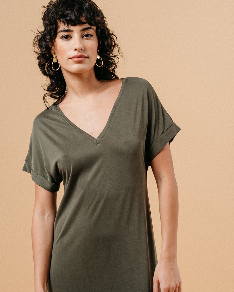 VESTIDO CAQUI MARGAUX CAQUI