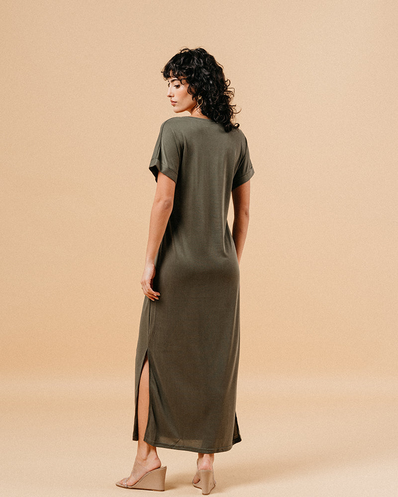 VESTIDO CAQUI MARGAUX CAQUI