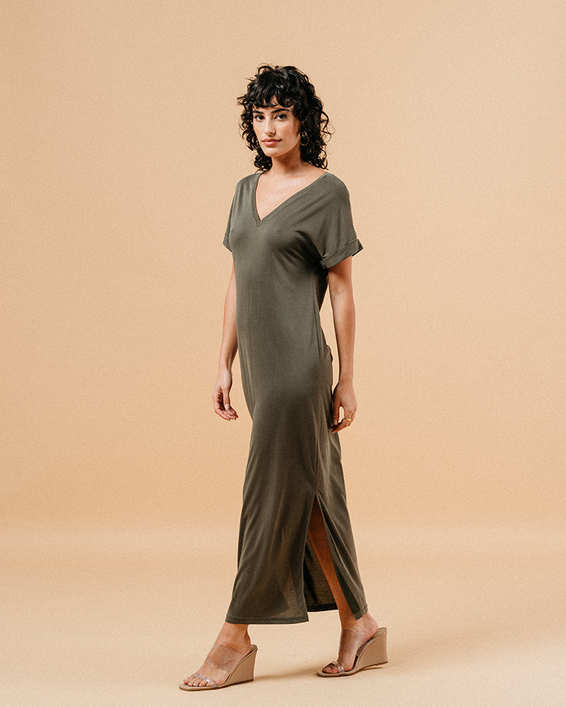 VESTIDO CAQUI MARGAUX CAQUI