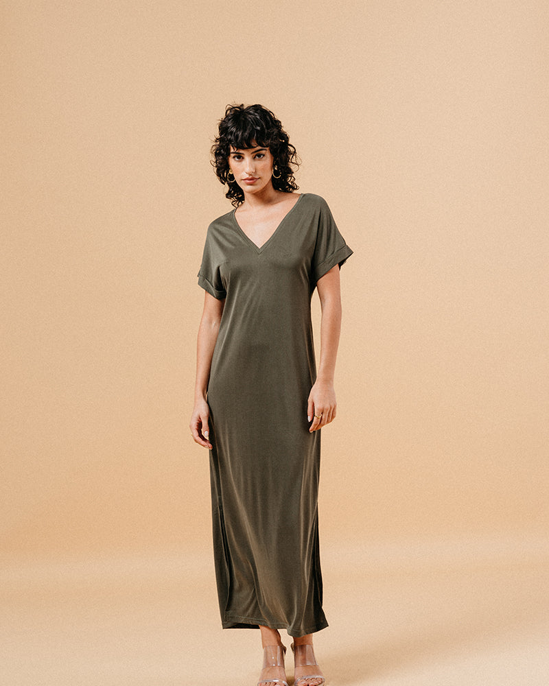 VESTIDO CAQUI MARGAUX CAQUI