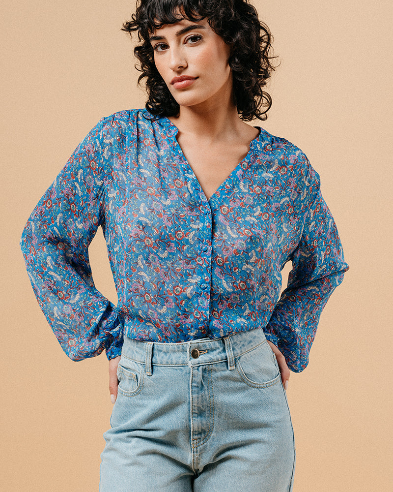 BLOUSE BLEU MARJORIE BLEU