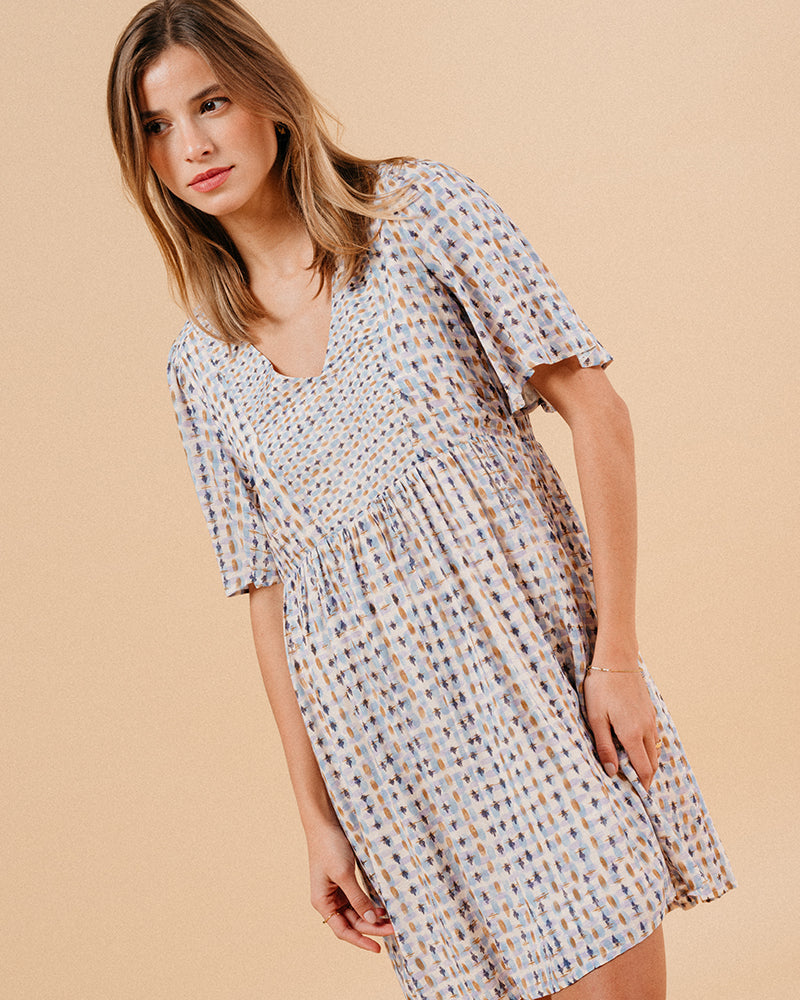 VESTIDO MARSALA AZUL