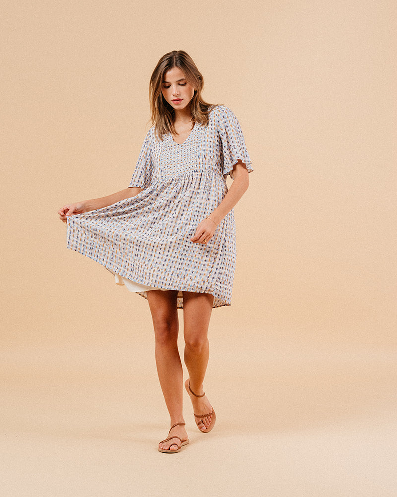 VESTIDO MARSALA AZUL