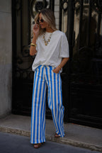 Polla Striped Jeans - Blue