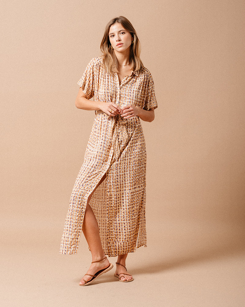 VESTIDO OCRE MALVA OCRE