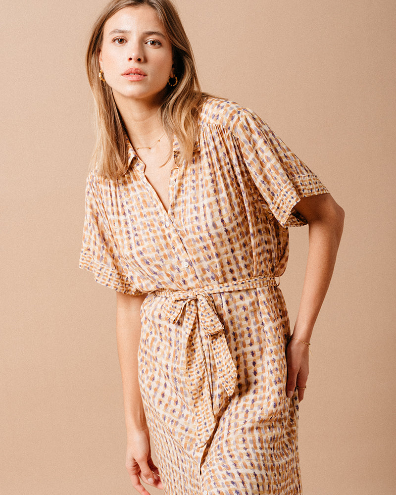 VESTIDO OCRE MALVA OCRE
