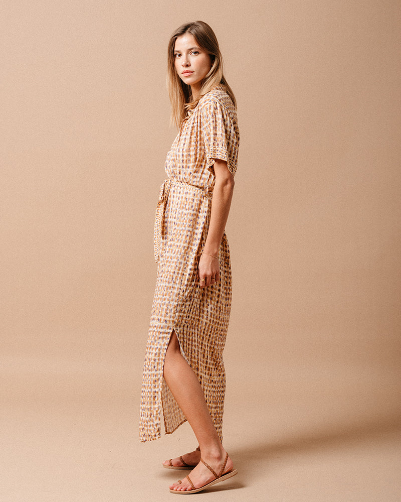 VESTIDO OCRE MALVA OCRE