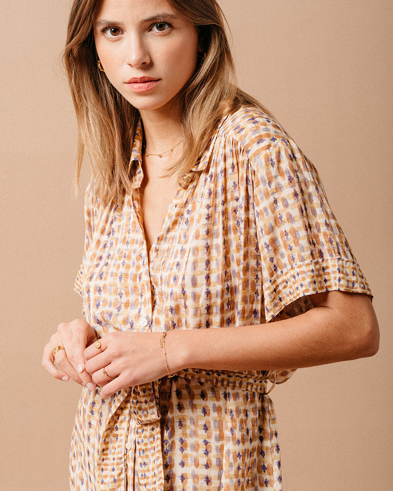 VESTIDO OCRE MALVA OCRE