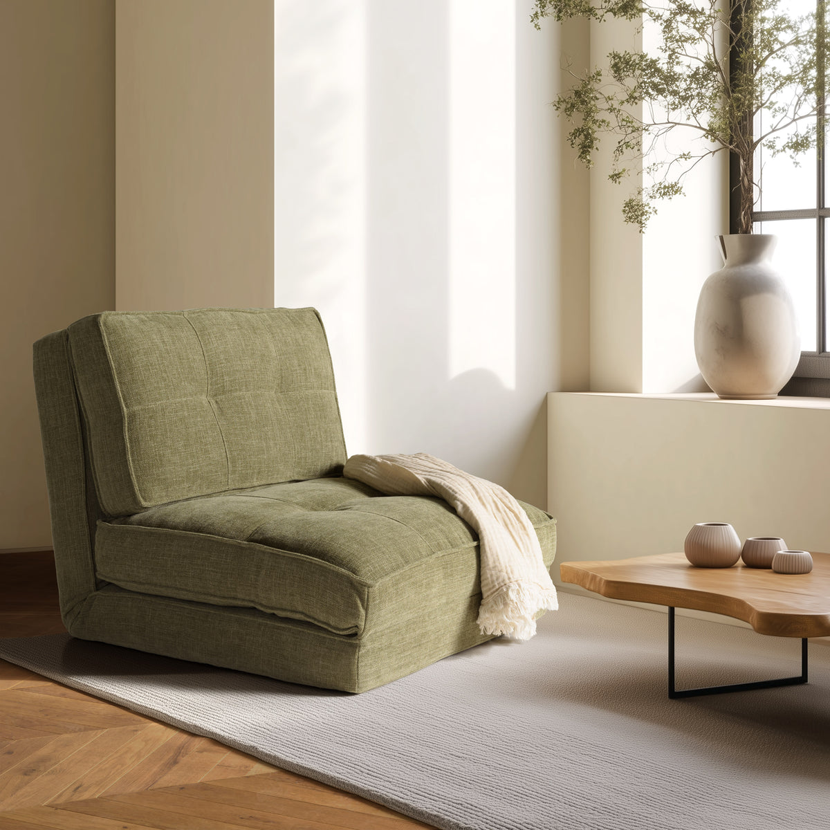 Angele - Footstool - Green