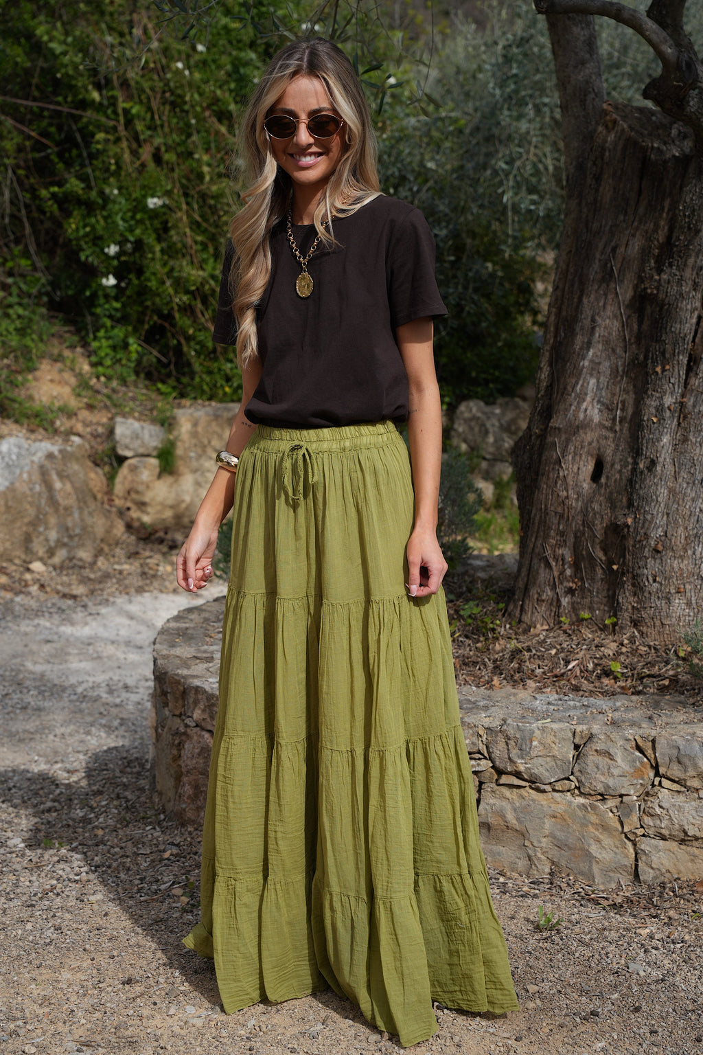 Jupe Longue Chloé - Olive