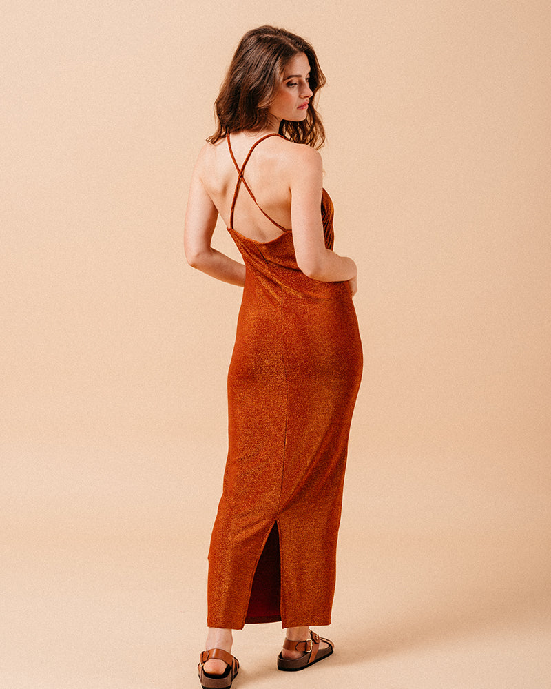 LONG BRICK DRESS MILA BRICK