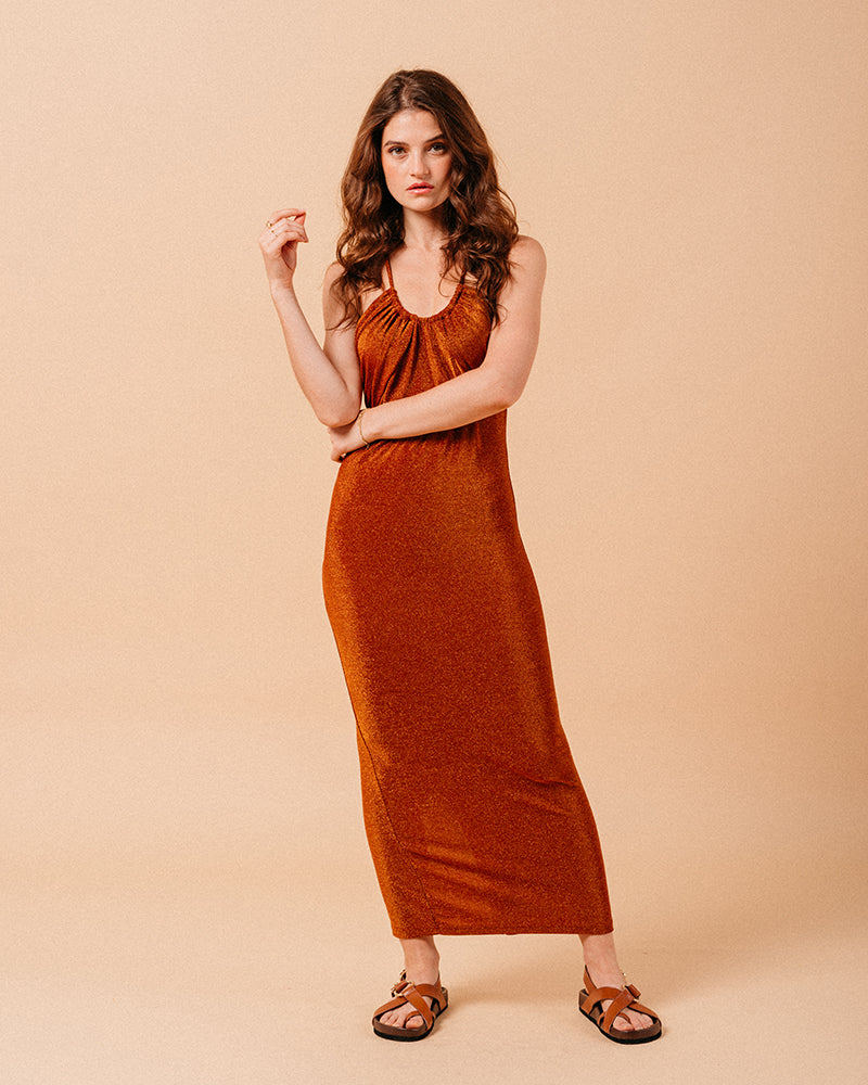 LONG BRICK DRESS MILA BRICK