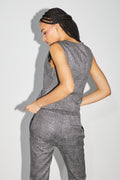 Le Gilet Tailleur Karl Tartan Paillettes Gris