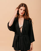 BLACK KIMONO MINDY NOIR
